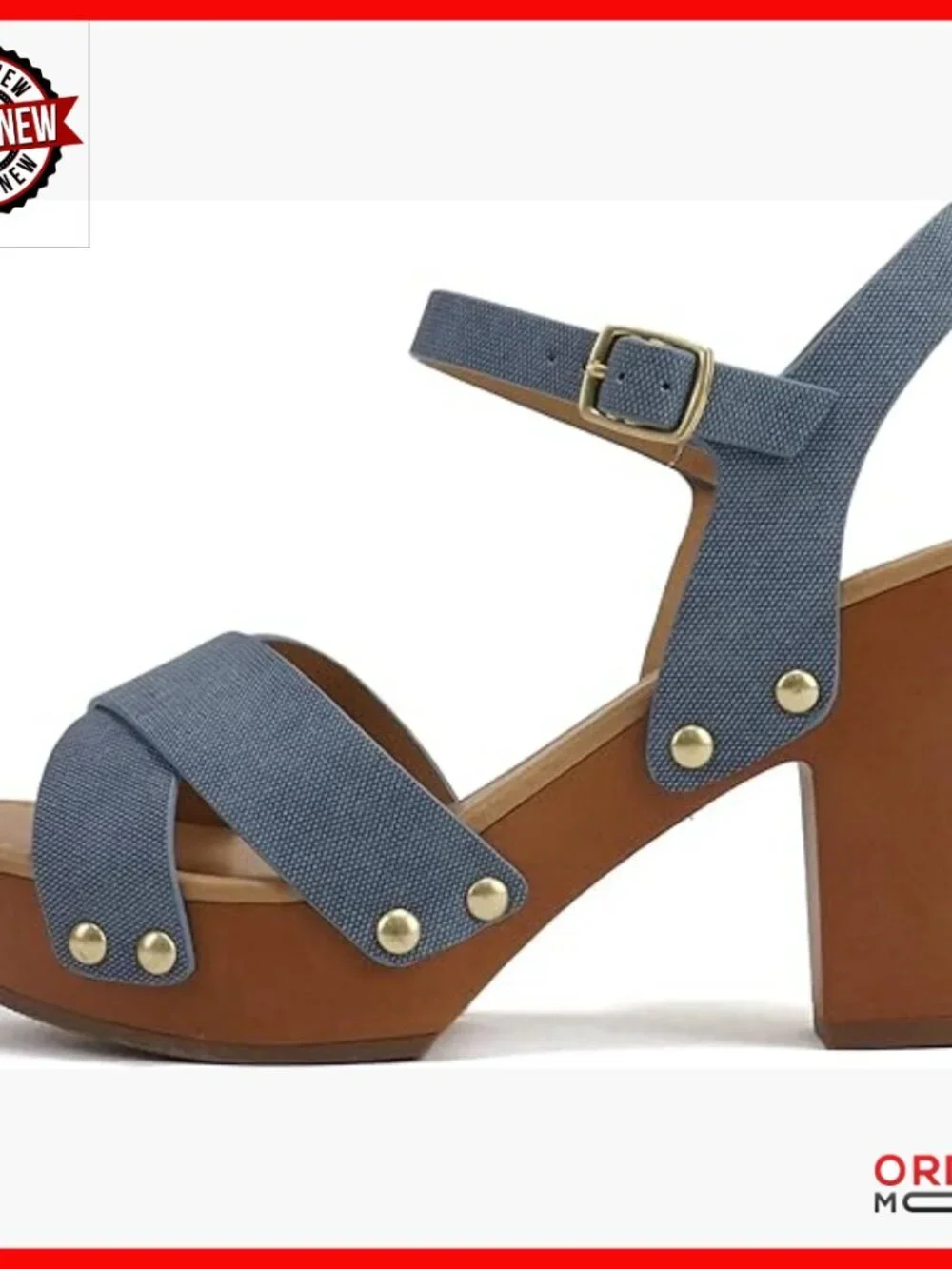 Crisscross Strap Platform Heeled Sandals with Ankle Strap and Stud Details